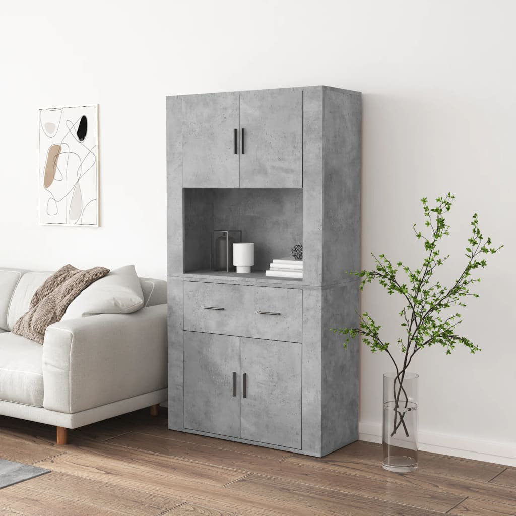 Vidaxl 33 Cm Wide Highboard Gray 150cm H X 80cm W X 33cm D